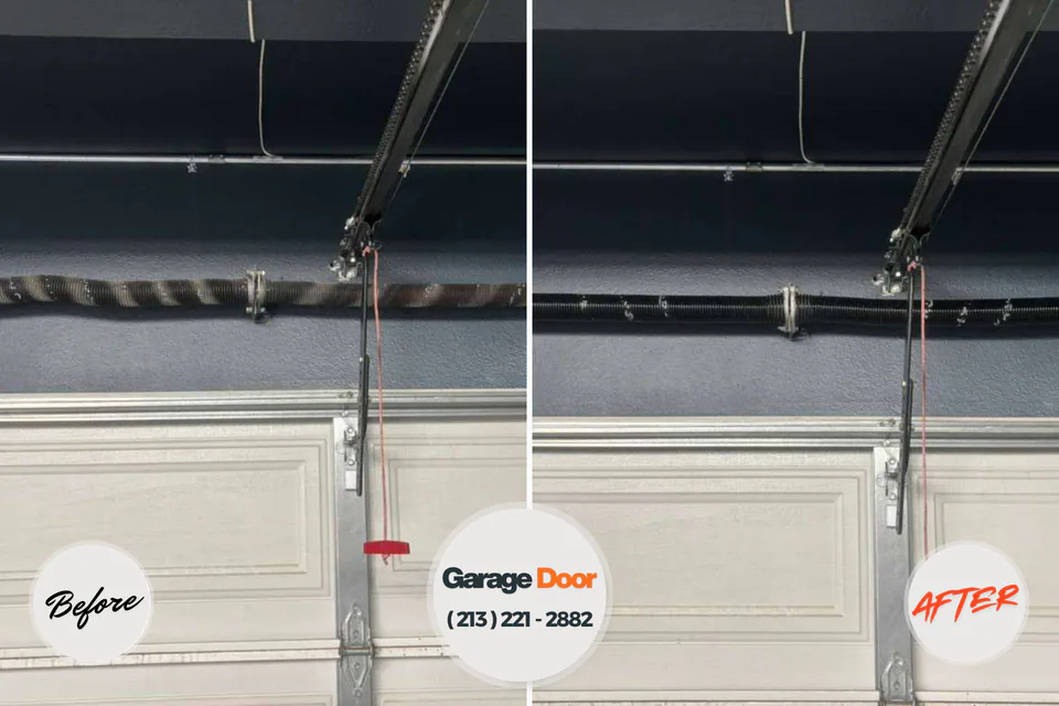 Before and after: garage door repair Charlotte, NC